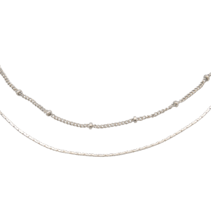 Necklace - Swedge Chain Double Strand Choker