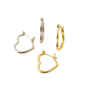 Earrings - Heart Hoop (K18 Post)